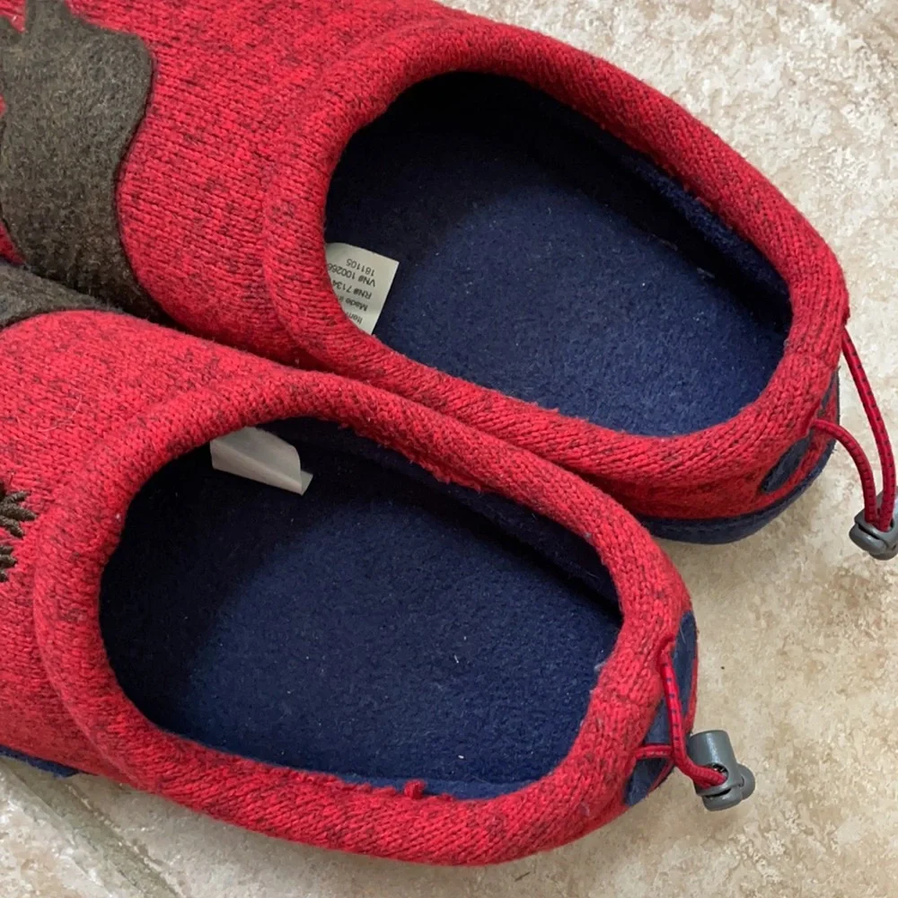 L.L. Bean Moose Sweater Fleece Slippers